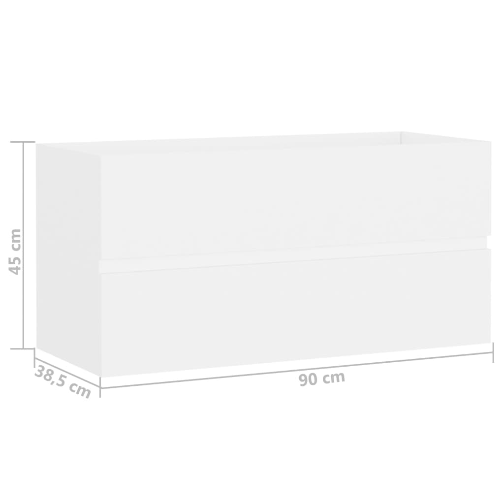 vidaXL valamukapp, valge, 90 x 38,5 x 45 cm, puitlaastplaat