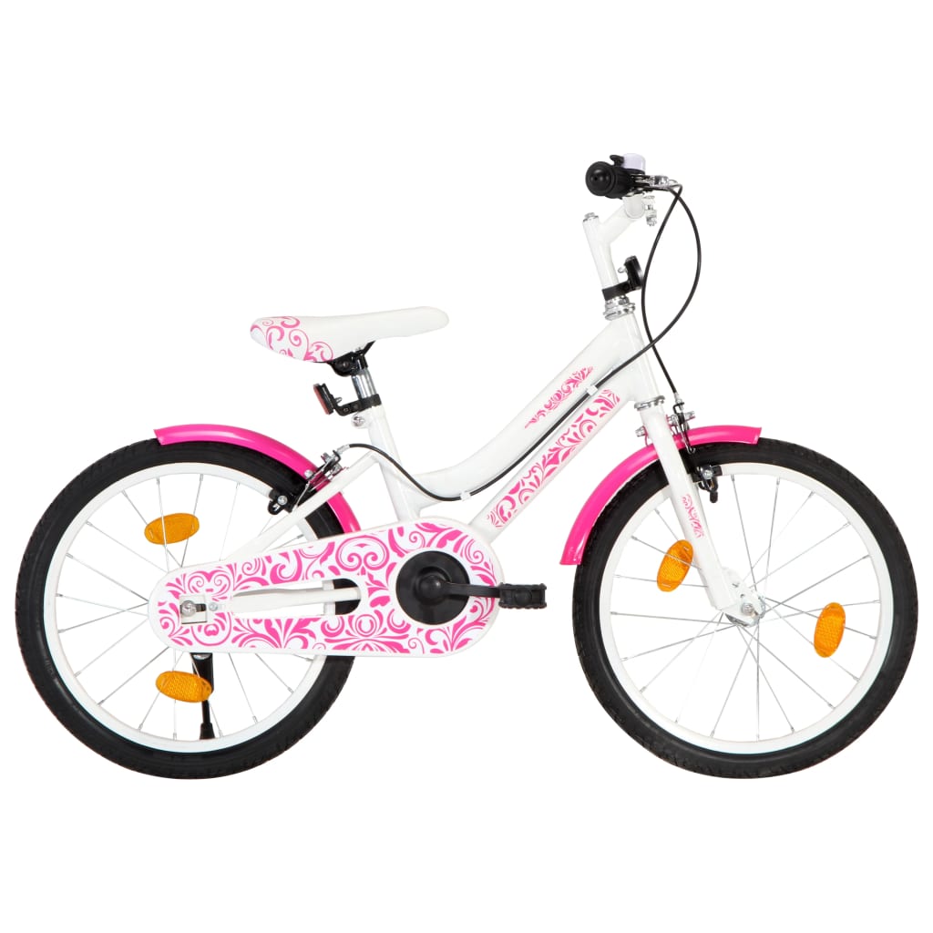 vidaXL laste jalgratas 18'', roosa ja valge
