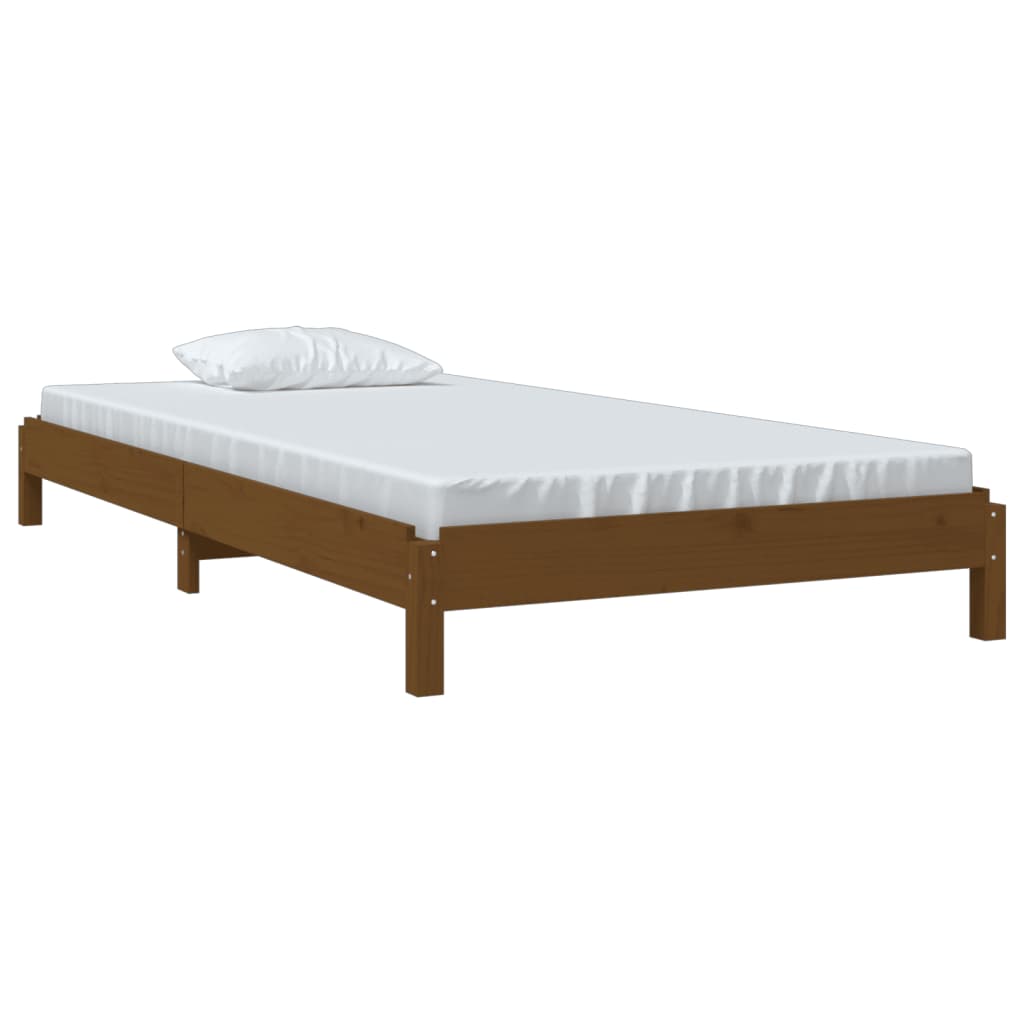vidaXL virnastatav voodi, meepruun, 75 x 190 cm, männipuit