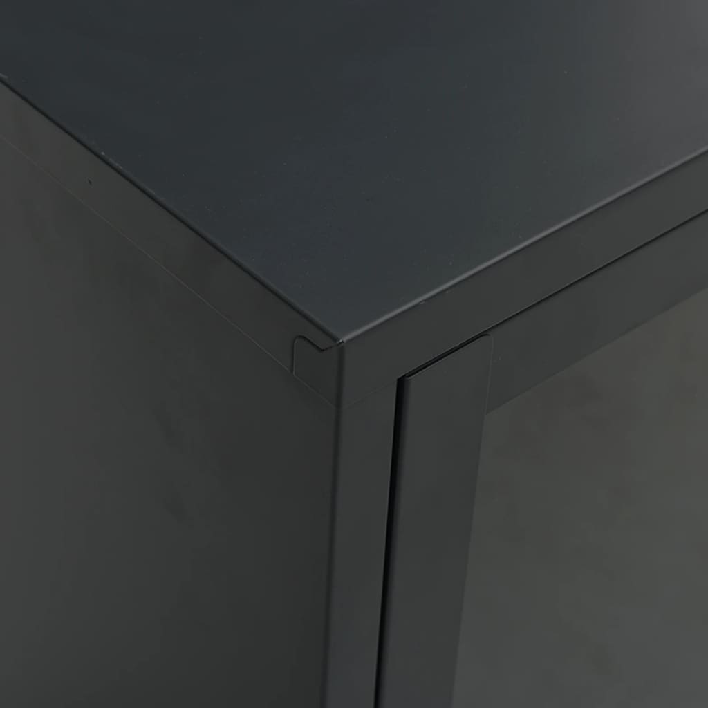 vidaXL telerialus, must, 105 x 35 x 52 cm, teras ja klaas