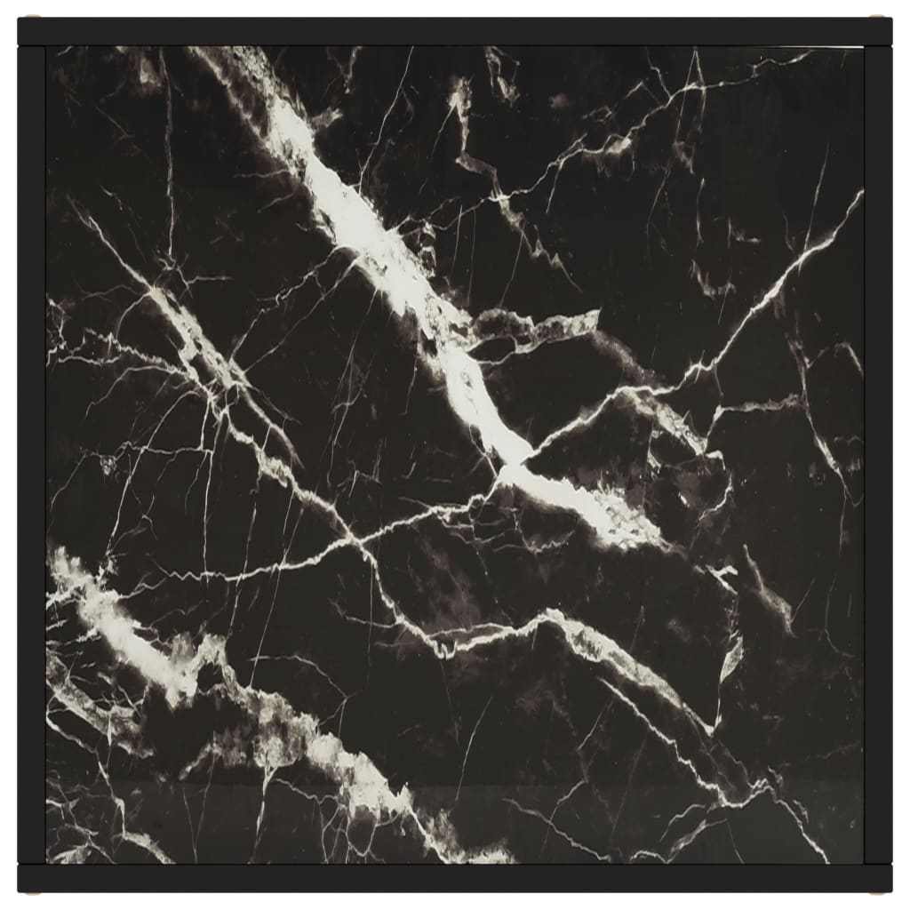vidaXL kohvilaud, must, musta marmorklaasiga, 60 x 60 x 35 cm