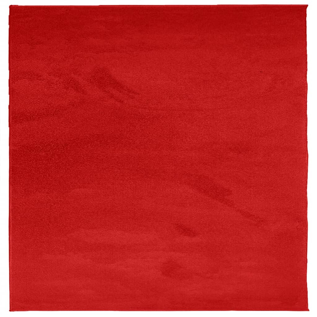 vidaXL vaip "OVIEDO" lühikese narmaga, punane, 200 x 200 cm