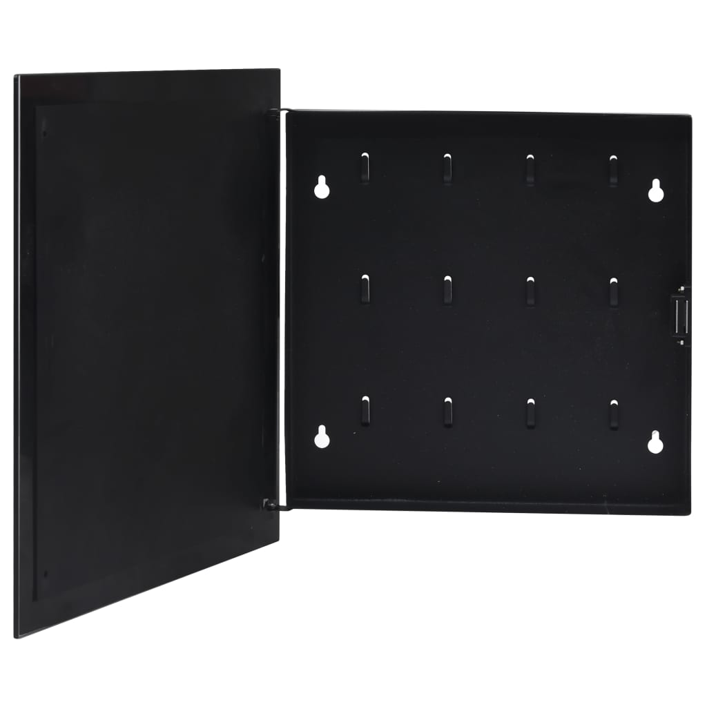 vidaXL võtmekarp magnetplaadiga, must, 35 x 35 x 5,5 cm