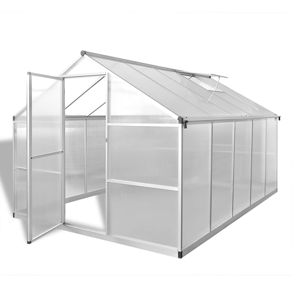 vidaXL tugevdatud alumiiniumist kasvuhoone alusraamiga 7,55 m²