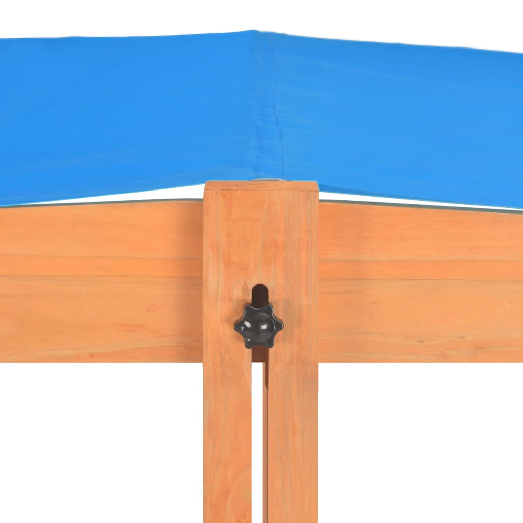 vidaXL liivakast reguleeritava katusega, kuusepuit, 115 x 115 x 115 cm