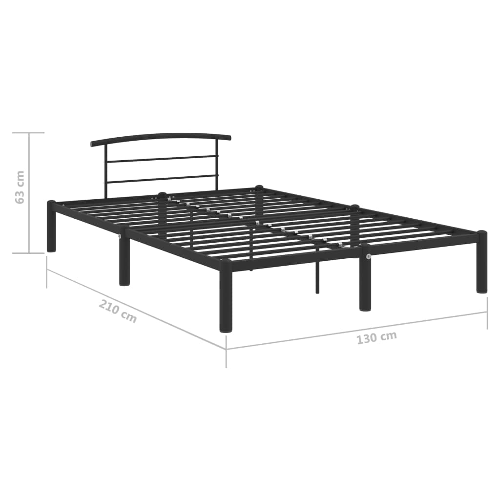 vidaXL voodiraam, must, metall, 120 x 200 cm