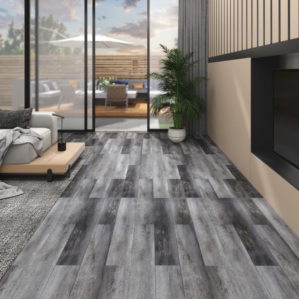 vidaXL iseliimuvad PVC-põrandaplaadid 5,26 m², 2 mm, läikiv hall