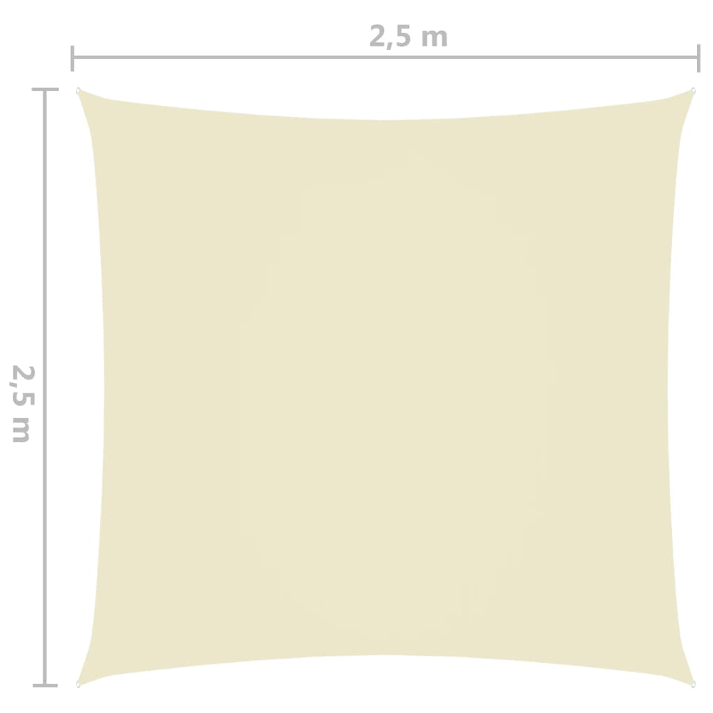 vidaXL oxford-kangast päikesepuri, kandiline, 2,5 x 2,5 m, kreemjas