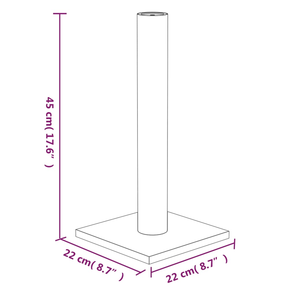 vidaXL kassi kraapimispost, kreemjas, 22 x 22 x 45 cm