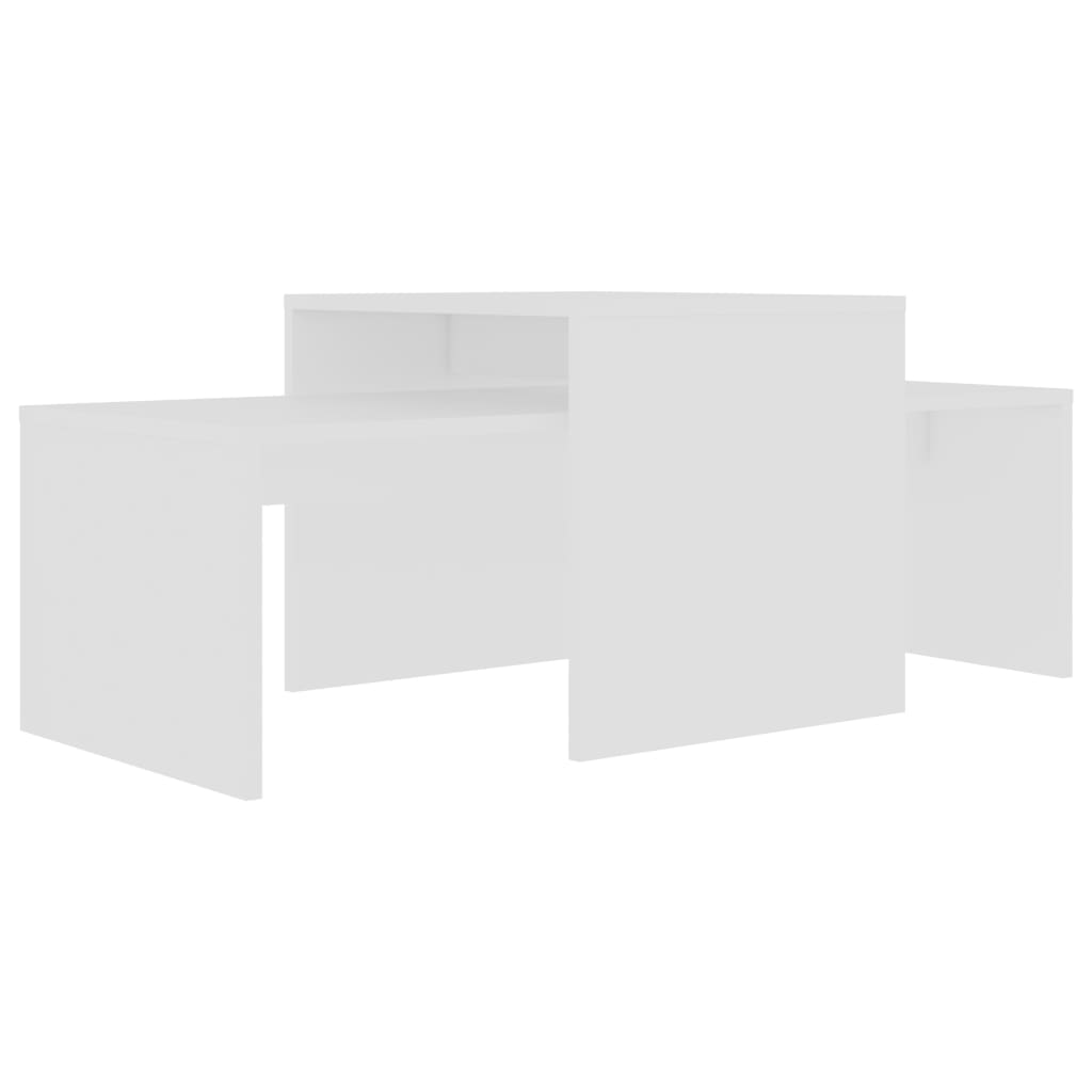 vidaXL kohvilaudade komplekt, valge, 100 x 48 x 40 cm puitlaastplaat