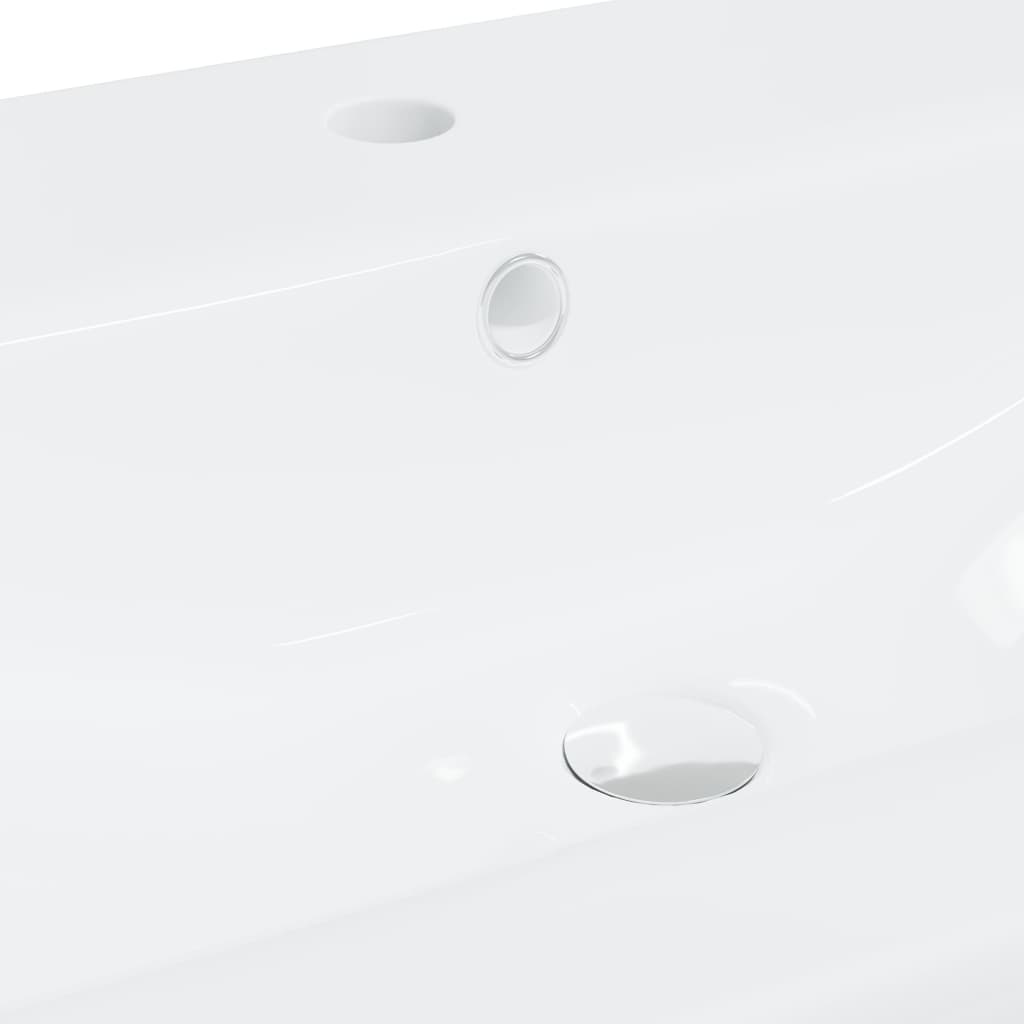 vidaXL sisseehitatud valamu kraaniga, 91x39x18 cm, keraamiline, valge