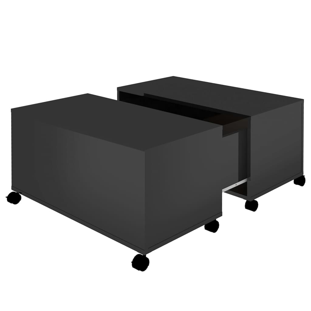 vidaXL kohvilaud, kõrgläikega must, 75 x 75 x 38 cm, puitlaastplaat