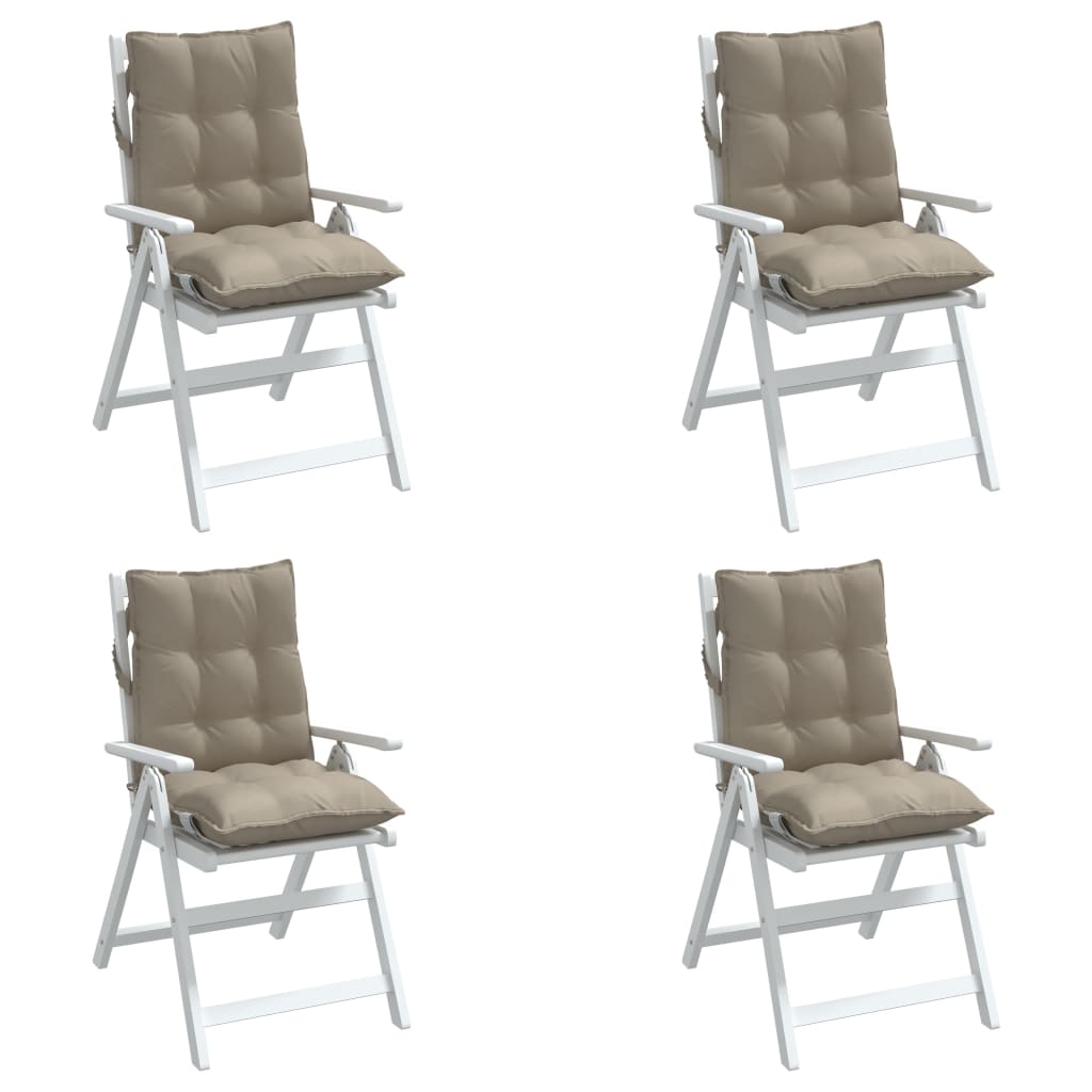 vidaXL madala seljatoega toolipadjad 4 tk, pruunikashall, kangas