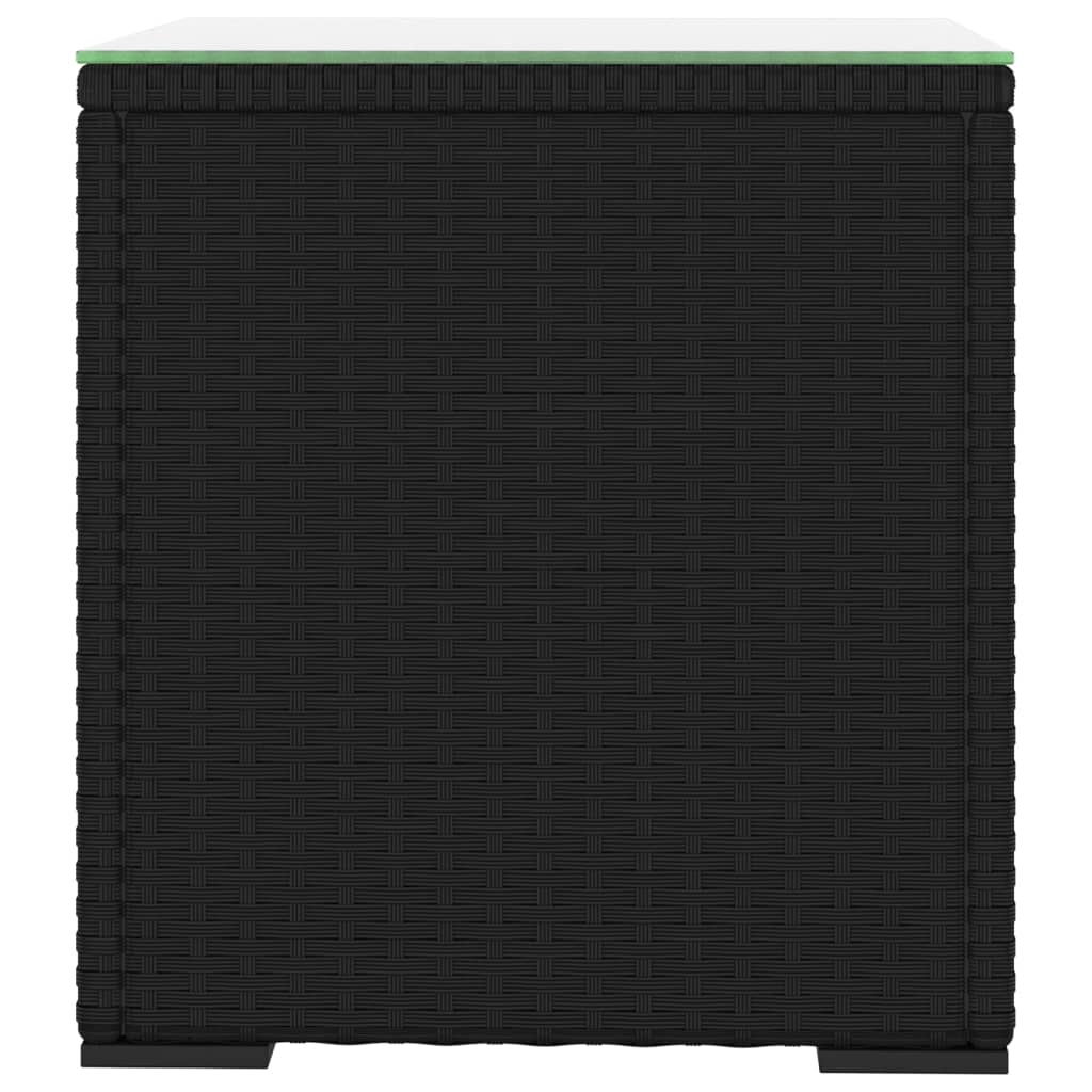vidaXL lisalaud, must, 40x37x40,5 cm, polürotang ja karastatud klaas