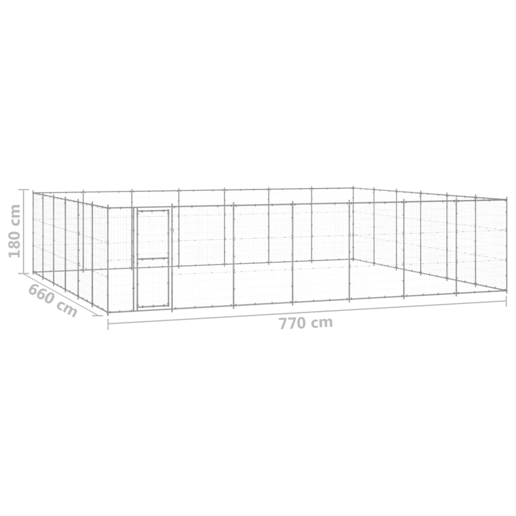 vidaXL koeraaedik, tsingitud teras, 50,82 m²