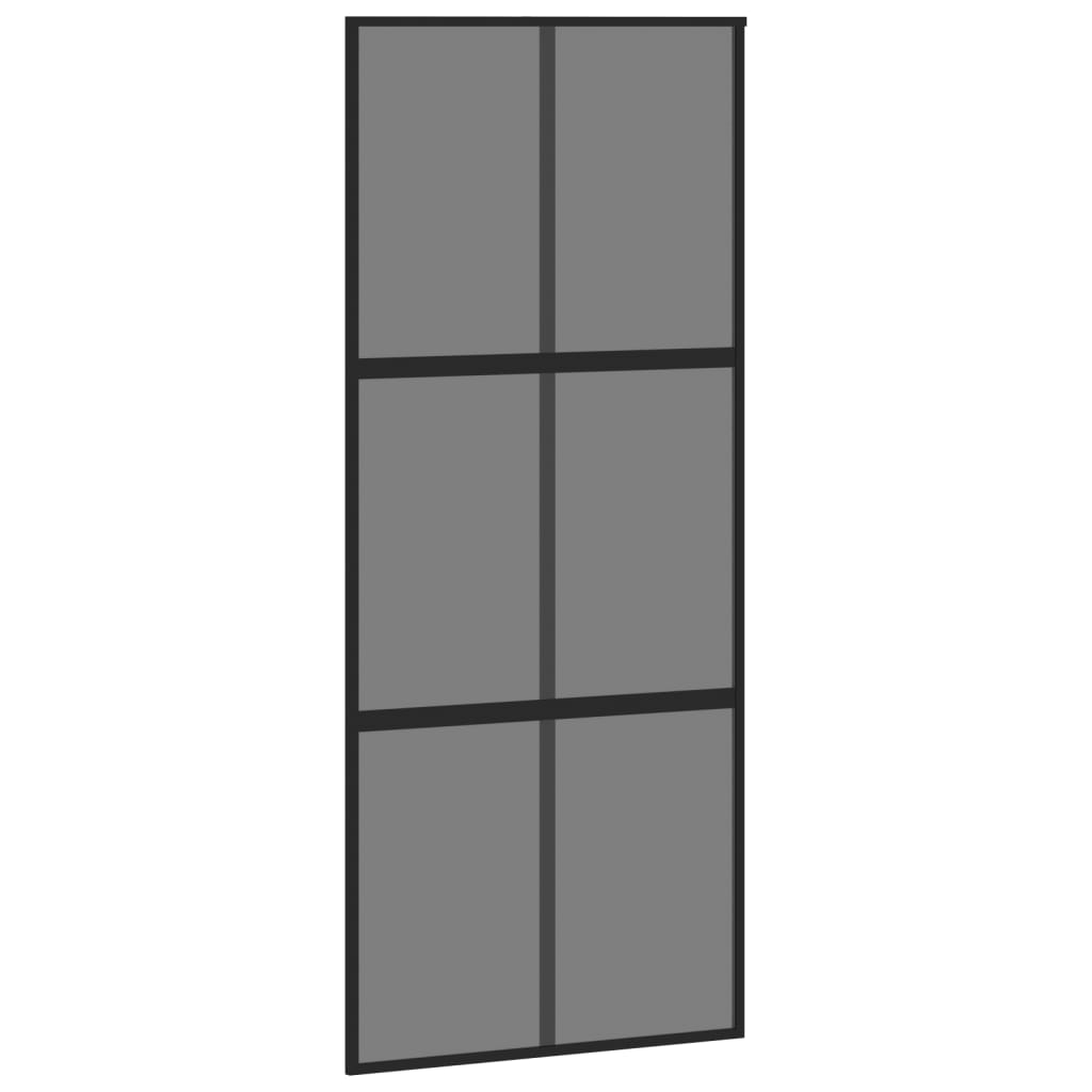 vidaXL liuguks, must, 90 x 205 cm, karastatud klaas ja alumiinium
