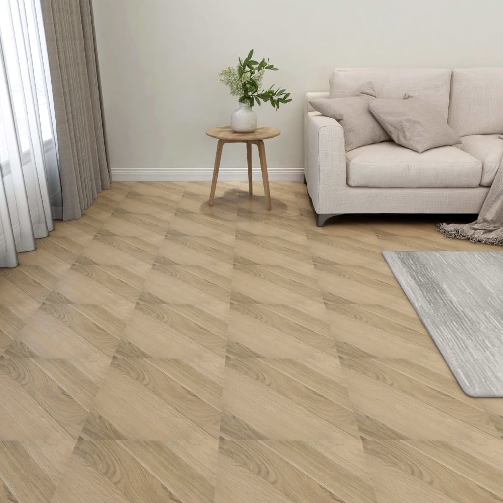 vidaXL iseliimuvad põrandaplaadid 20 tk, PVC, 1,86 m² triibuline pruun
