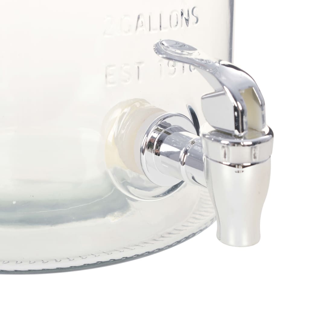 vidaXL veekann XXL, kraaniga, läbipaistev, 8 l, klaas