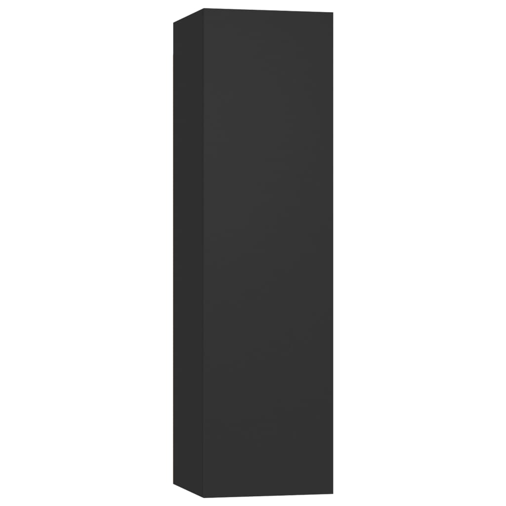 vidaXL 4-osaline telerikapikomplekt, must, puitlaastplaat