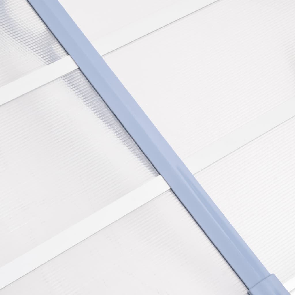 vidaXL ukse varikatus, hall ja läbipaistev, 122x90 cm, polükarbonaat
