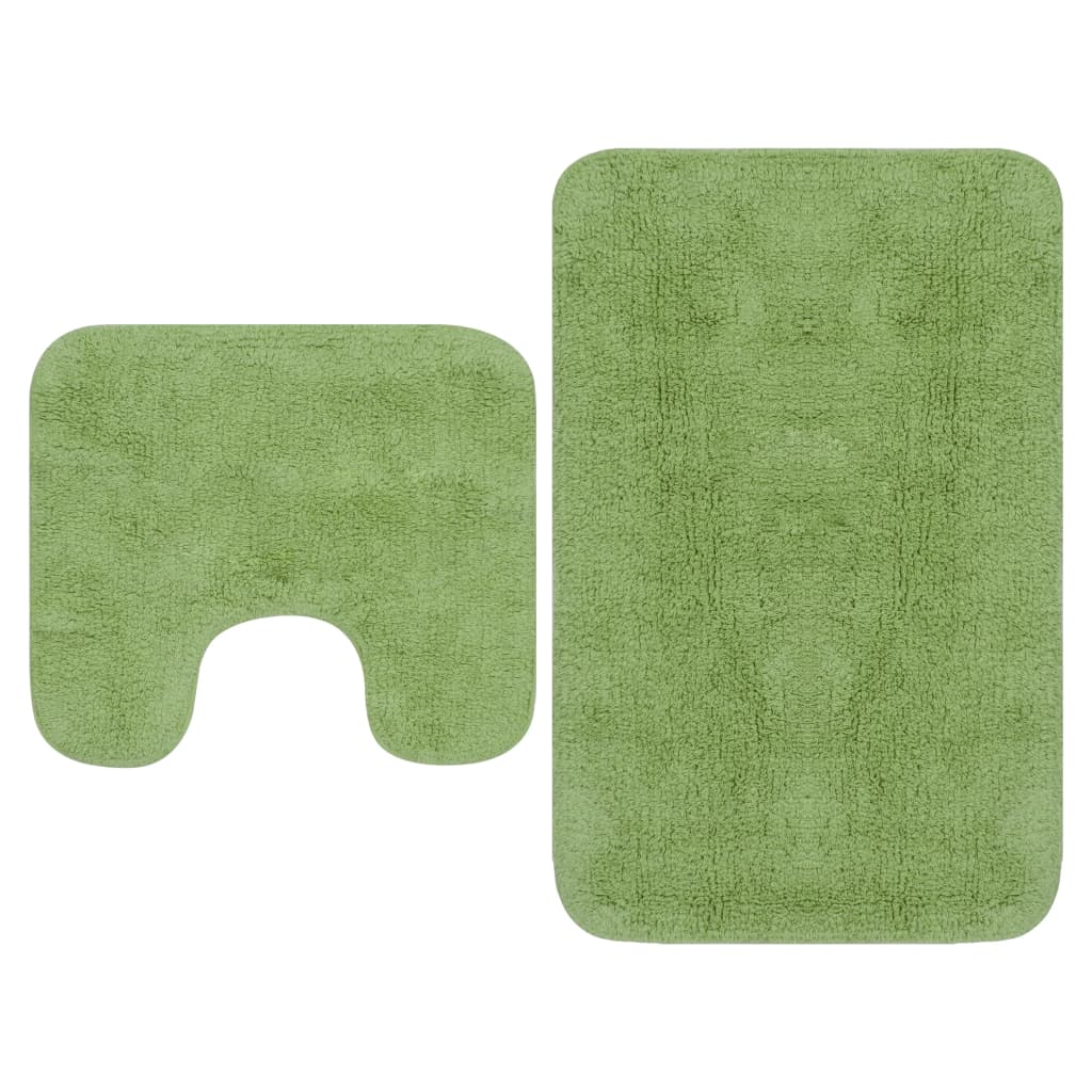 vidaXL vannitoamattide komplekt, 2-osaline, kangas, roheline