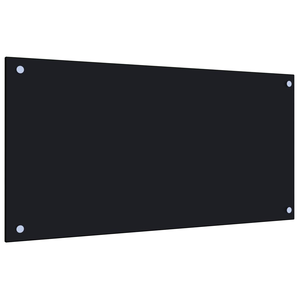 vidaXL köögi pritsmekaitse, must, 80 x 40 cm, karastatud klaas