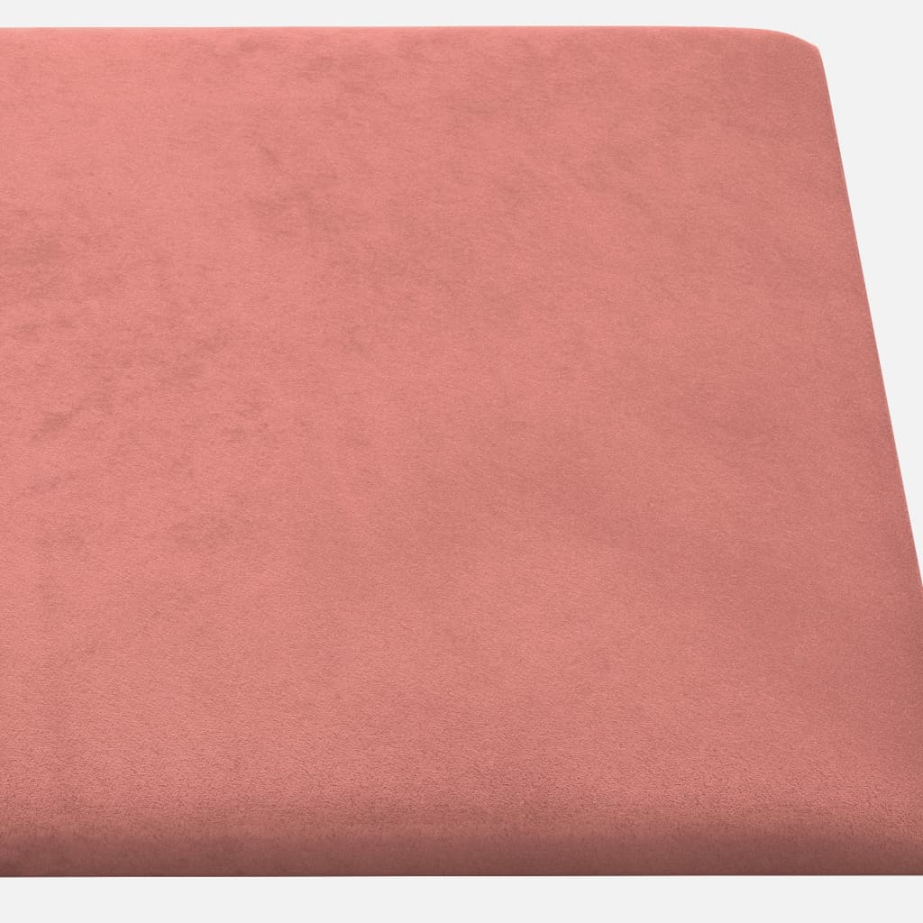 vidaXL seinapaneelid 12 tk, roosa, 30 x 15 cm, samet, 0,54 m²