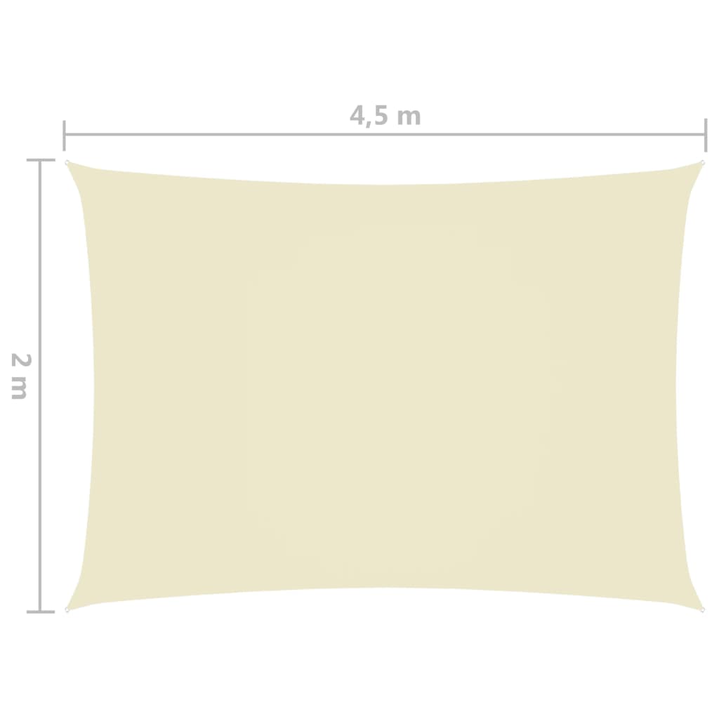 vidaXL oxford-kangast päikesepuri, ristkülik, 2 x 4,5 m kreemjas