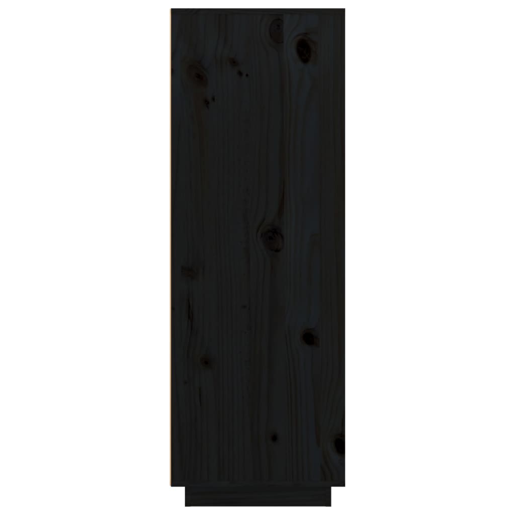 vidaXL kõrge kapp, must, 89x40x116,5 cm, männipuit