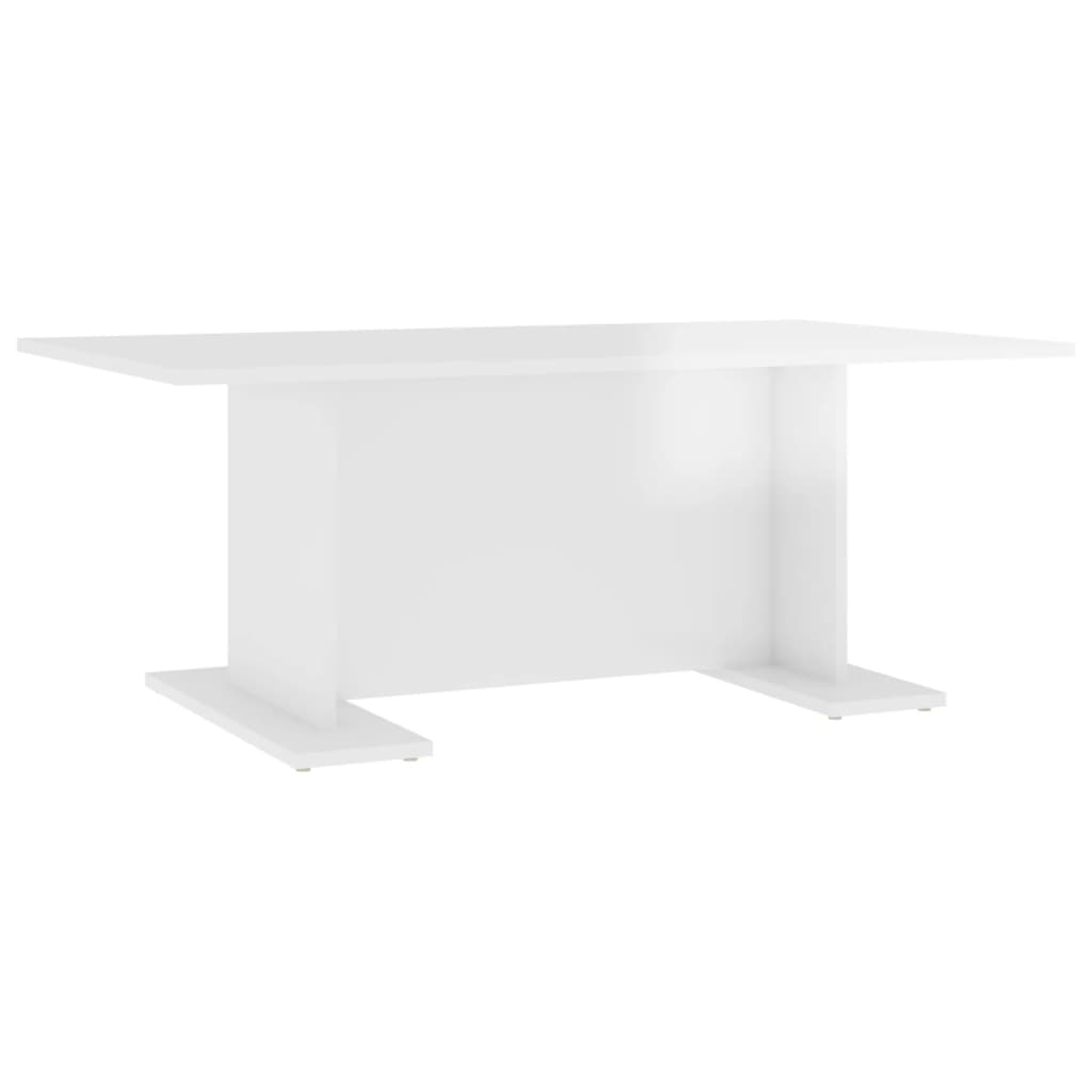 vidaXL kohvilaud, kõrgläikega, valge, 103,5x60x40 cm, puitlaastplaat