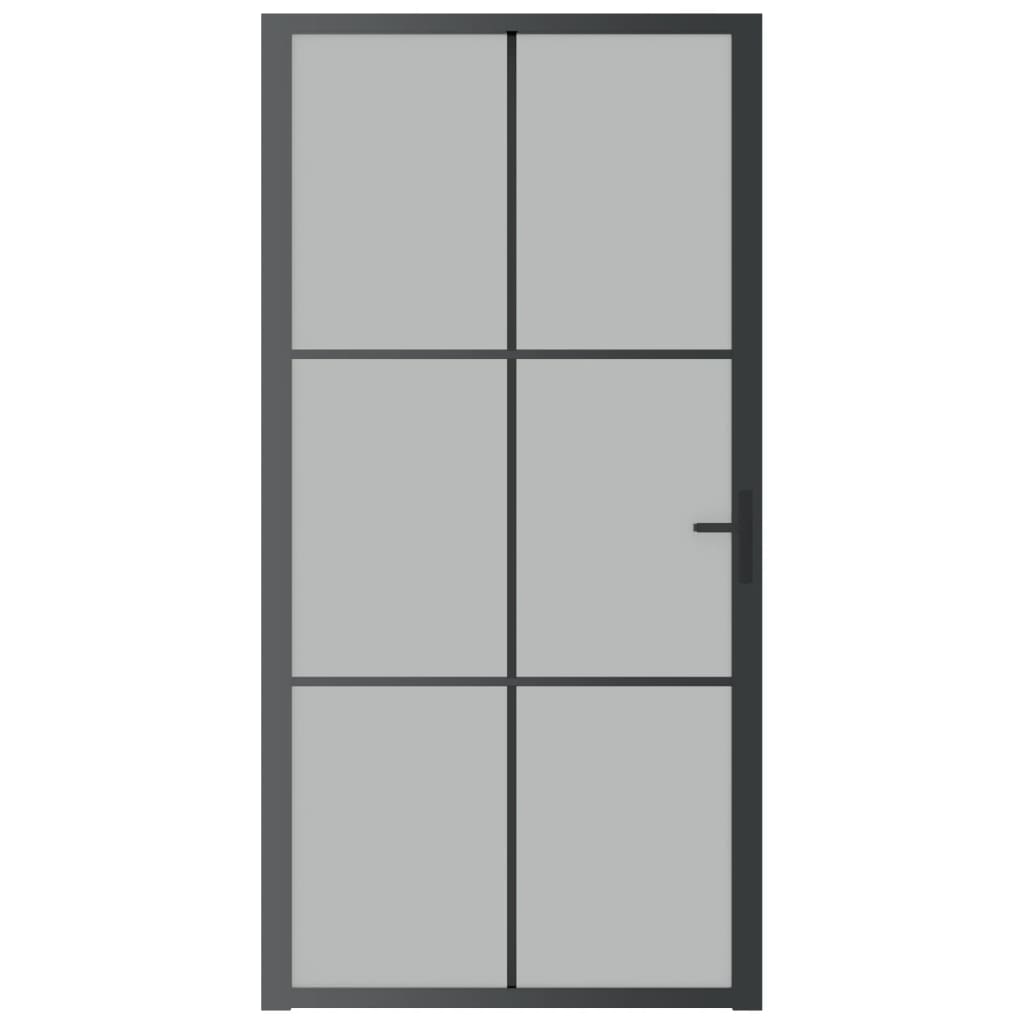 vidaXL siseuks, 102,5 x 201,5 cm, must, matt klaas ja alumiinium