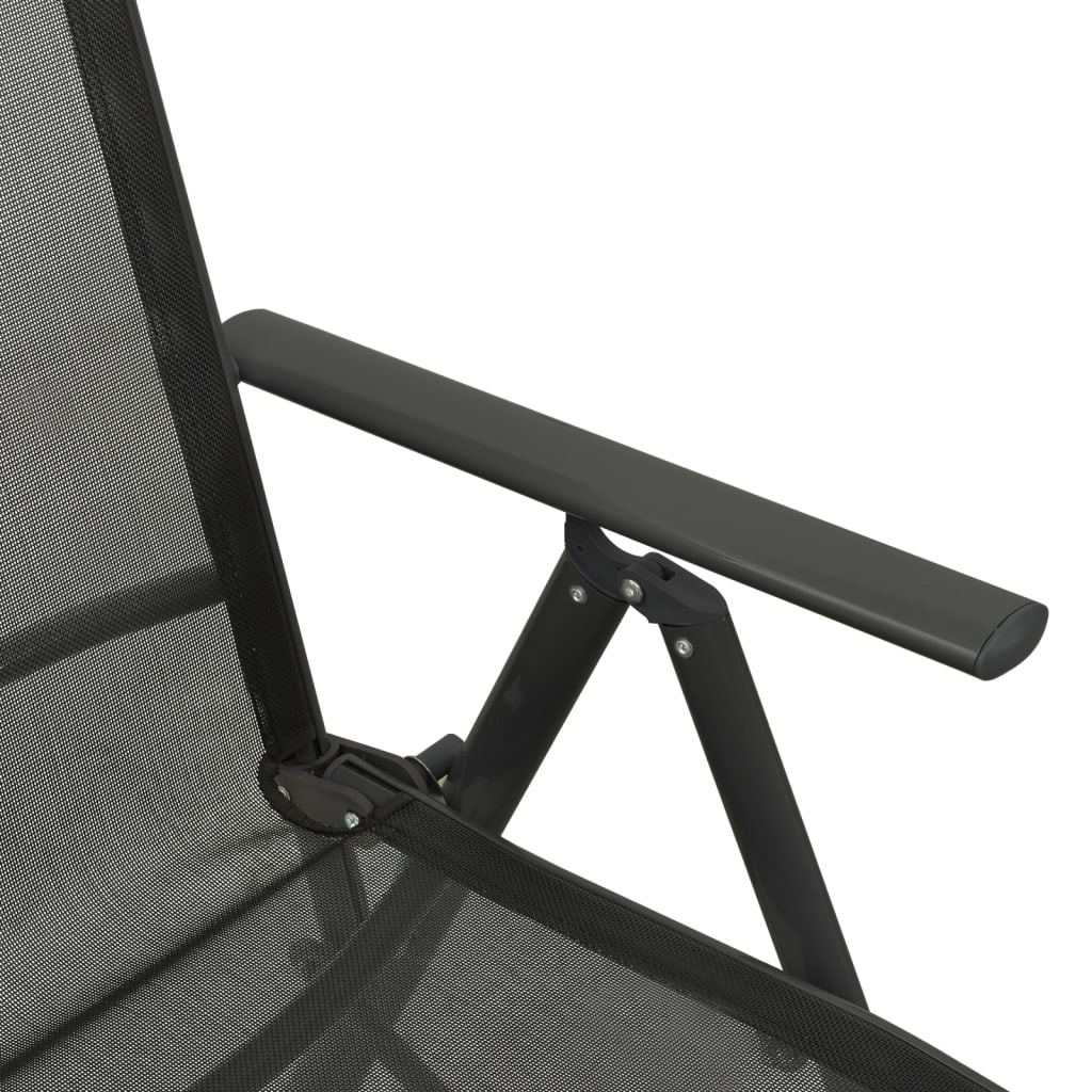 vidaXL allalastava seljatoega toolid 2 tk, tekstileen, alumiinium must