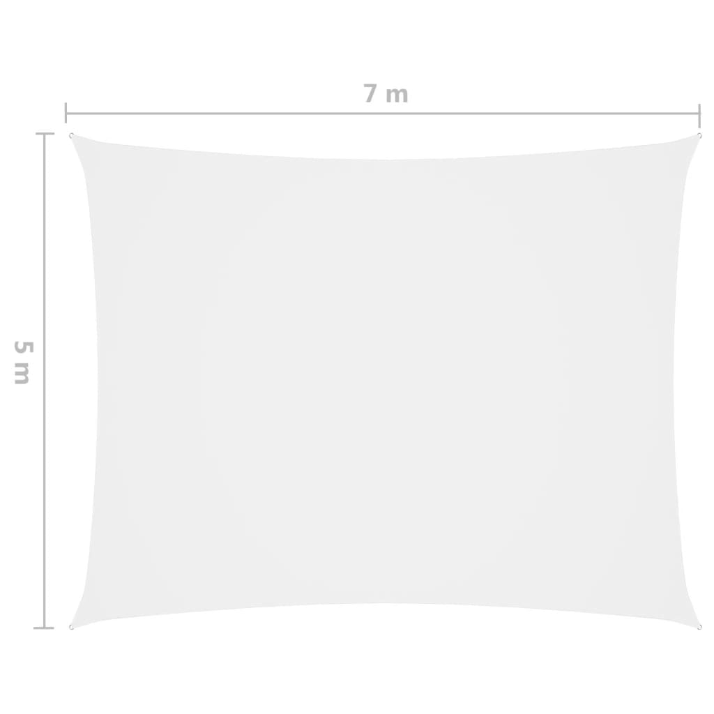 vidaXL oxford-kangast päikesepuri, ristkülik, 5 x 7 m valge