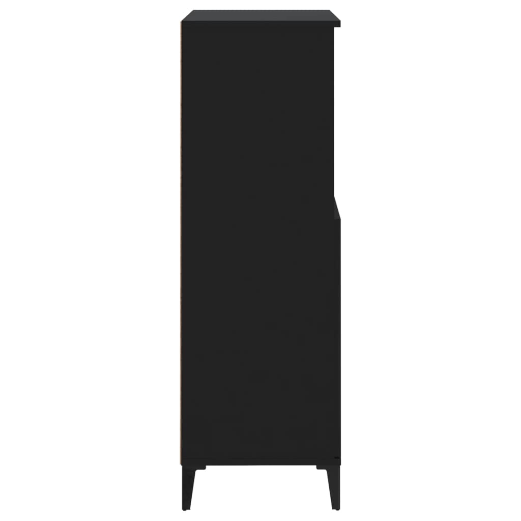 vidaXL kõrge kapp, must, 60 x 36 x 110 cm, tehispuit