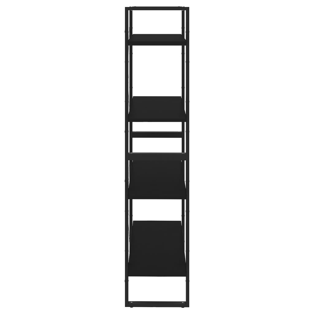 vidaXL 4-korruseline raamaturiiul, must, 80x30x140 cm, puitlaastplaat