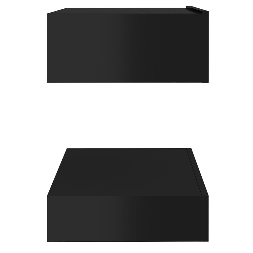 vidaXL telerialus LED-tuledega, kõrgläikega, must, 60 x 35 cm