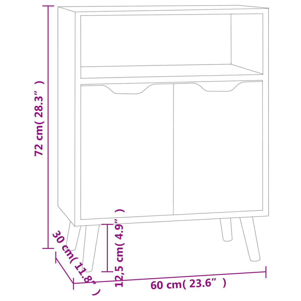 vidaXL puhvetkapp, betoonhall, 60x30x72 cm, tehispuit