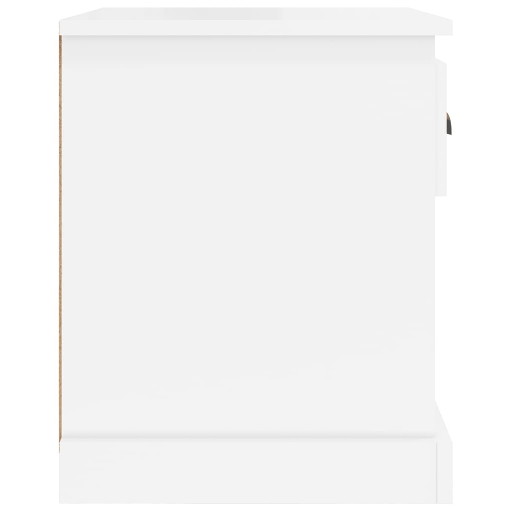 vidaXL öökapp, kõrgläikega valge, 39x39x47,5 cm, tehispuit
