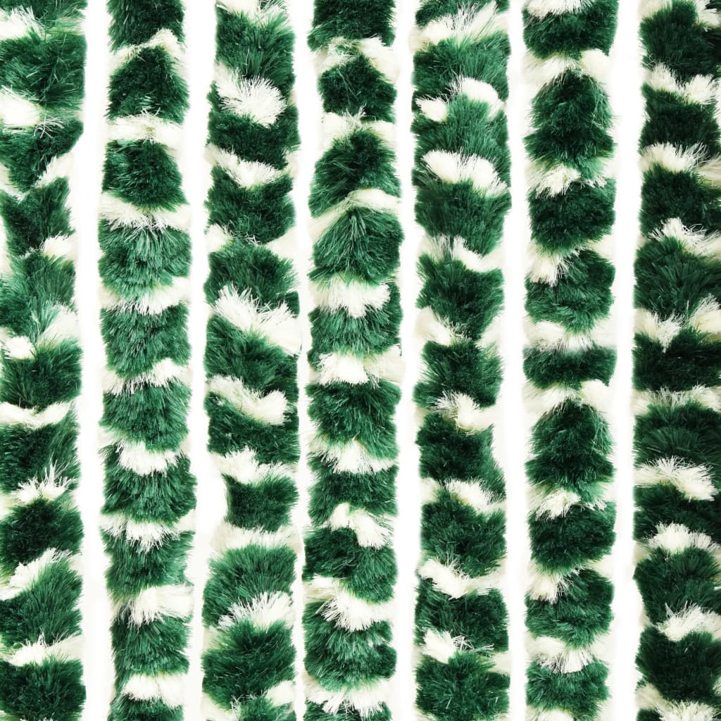 vidaXL putukakardin roheline ja valge, 90 x 220 cm, šenill