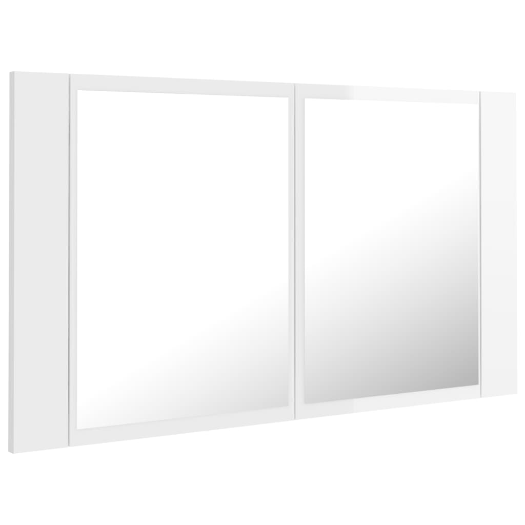 vidaXL LED-peeglikapp kõrgläikega valge 80x12x45 cm, akrüül