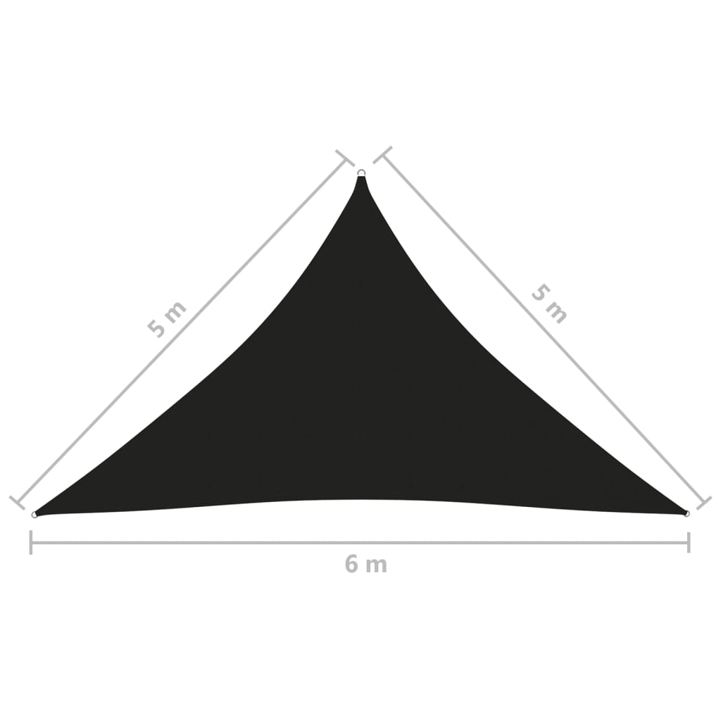 vidaXL päikesepuri, oxford-kangast, kolmnurkne, 5 x 5 x 6 m, must
