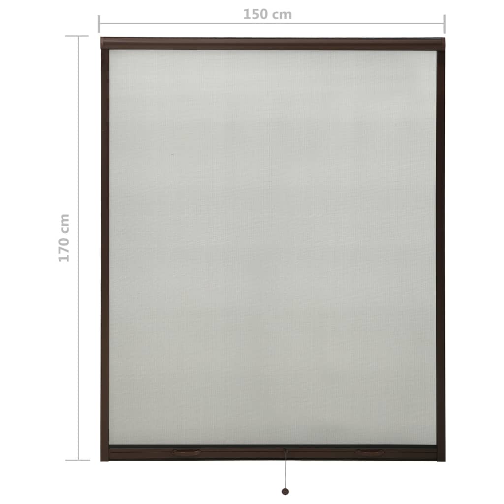 vidaXL allarullitav putukavõrk aknale, pruun, 150 x 170 cm