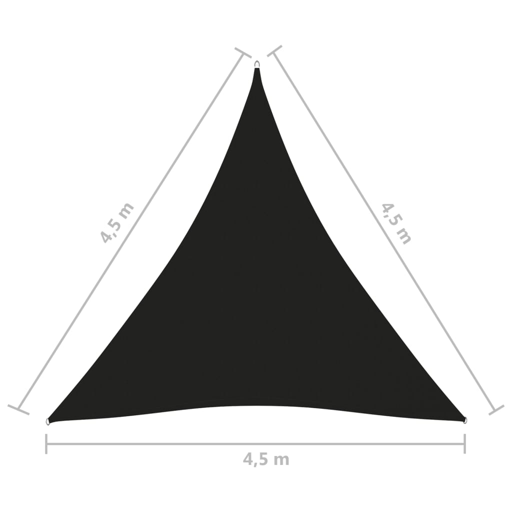 vidaXL päikesepuri, oxford-kangast, kolmnurkne, 4,5x4,5x4,5 m, must