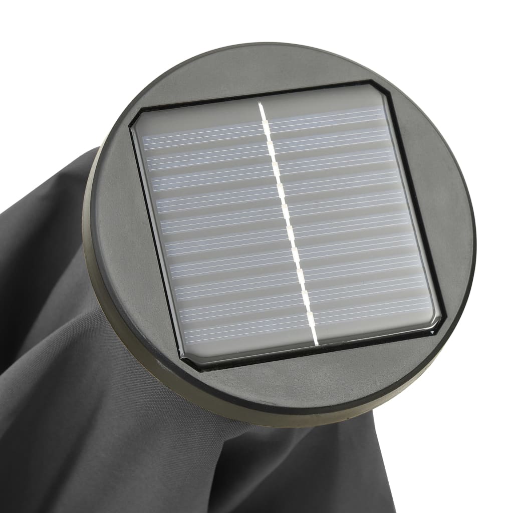 vidaXL päikesevari LED-tuledega antratsiithall 200 x 211 cm alumiinium