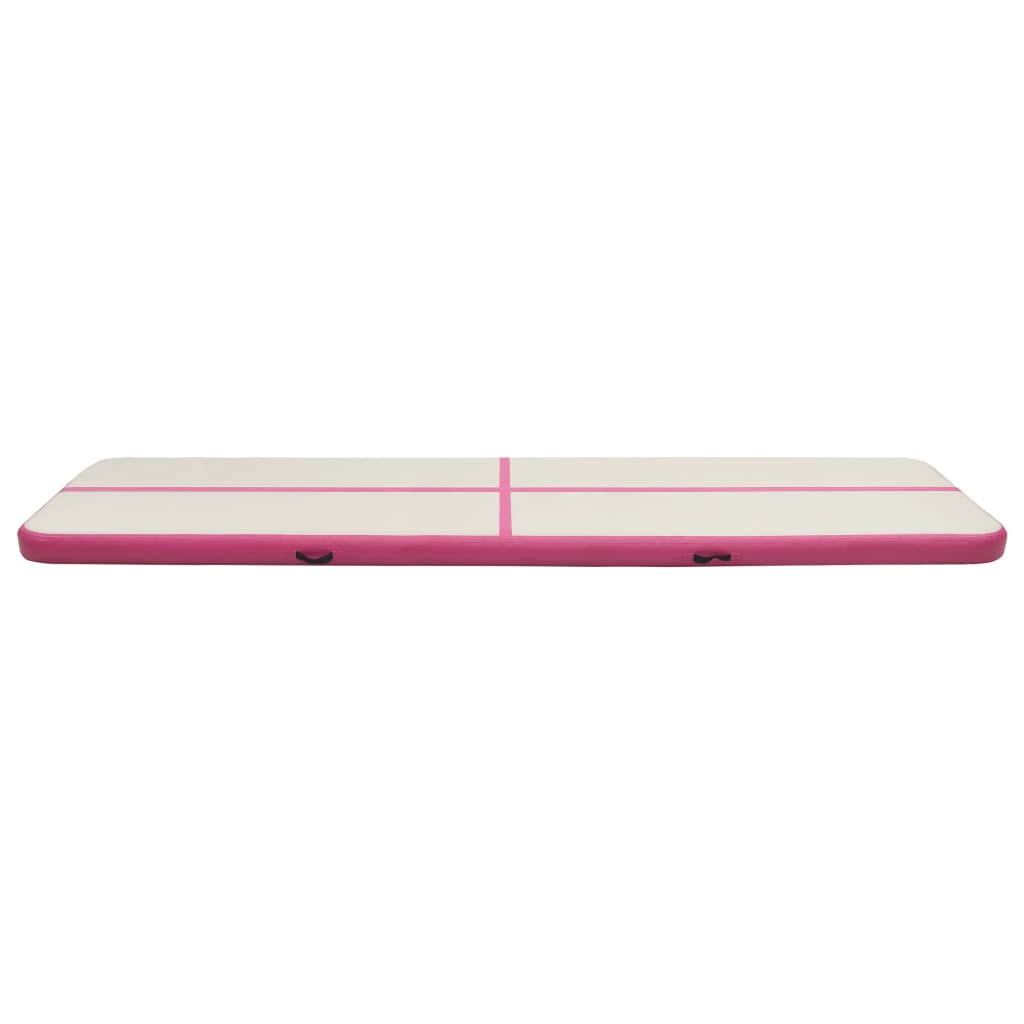 vidaXL täispumbatav võimlemismatt pumbaga 700x100x15 cm PVC roosa