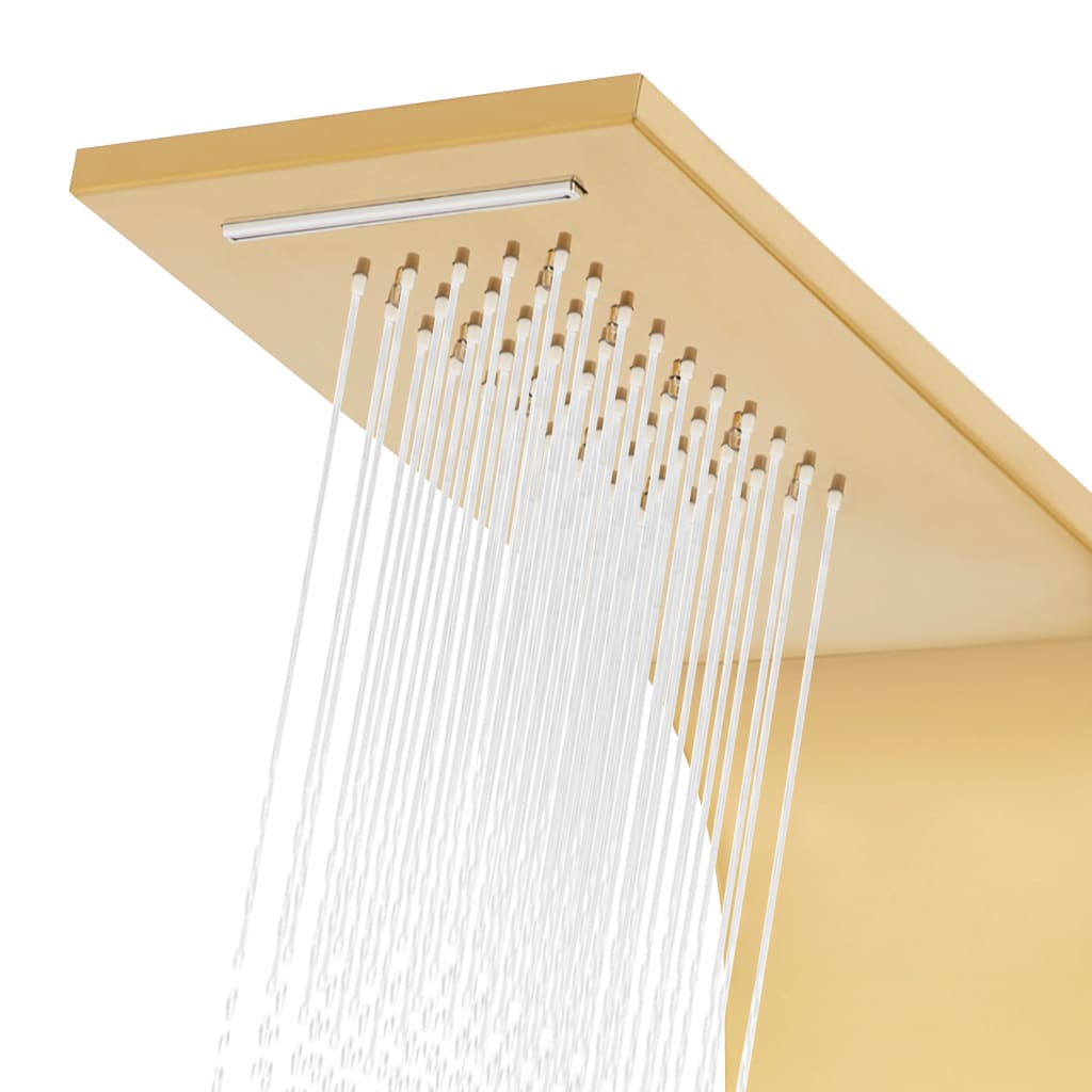 vidaXL dušipaneeli süsteem, roostevaba teras 201, kuldne, kumer