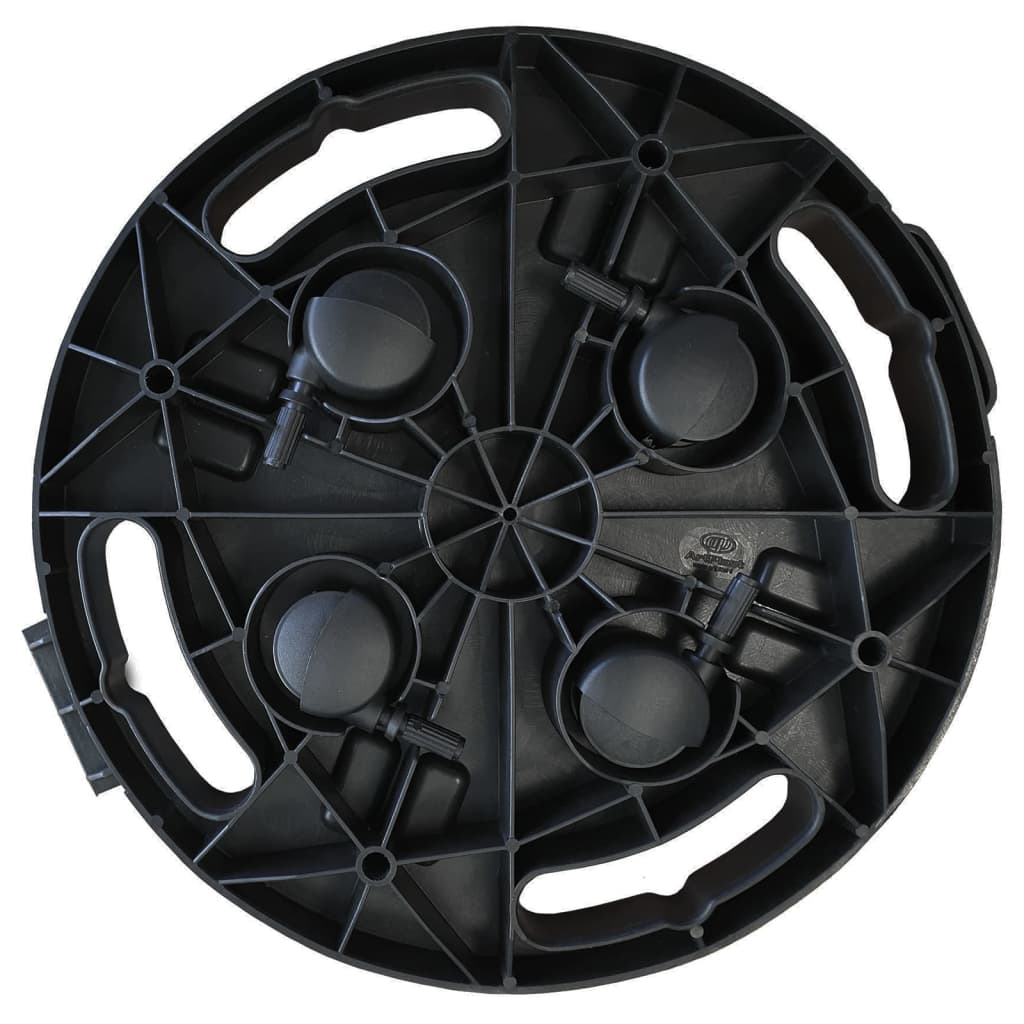 vidaXL ratastel taimekärud 3 tk, läbimõõt 30 cm, must, 170 kg
