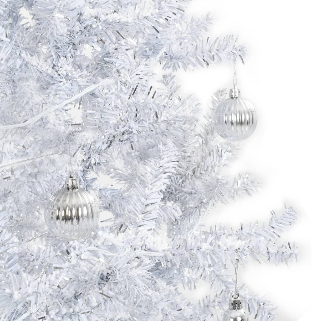 vidaXL lumesajuga jõulukuusk vihmavarjualusega valge 190 cm