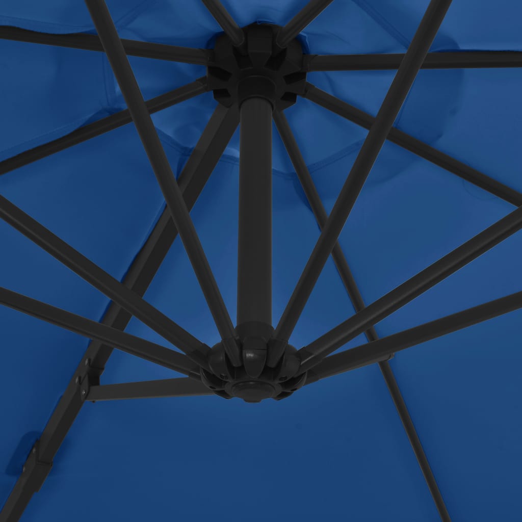 vidaXL konsooldisainiga päikesevari, teraspost, taevasinine 300 cm
