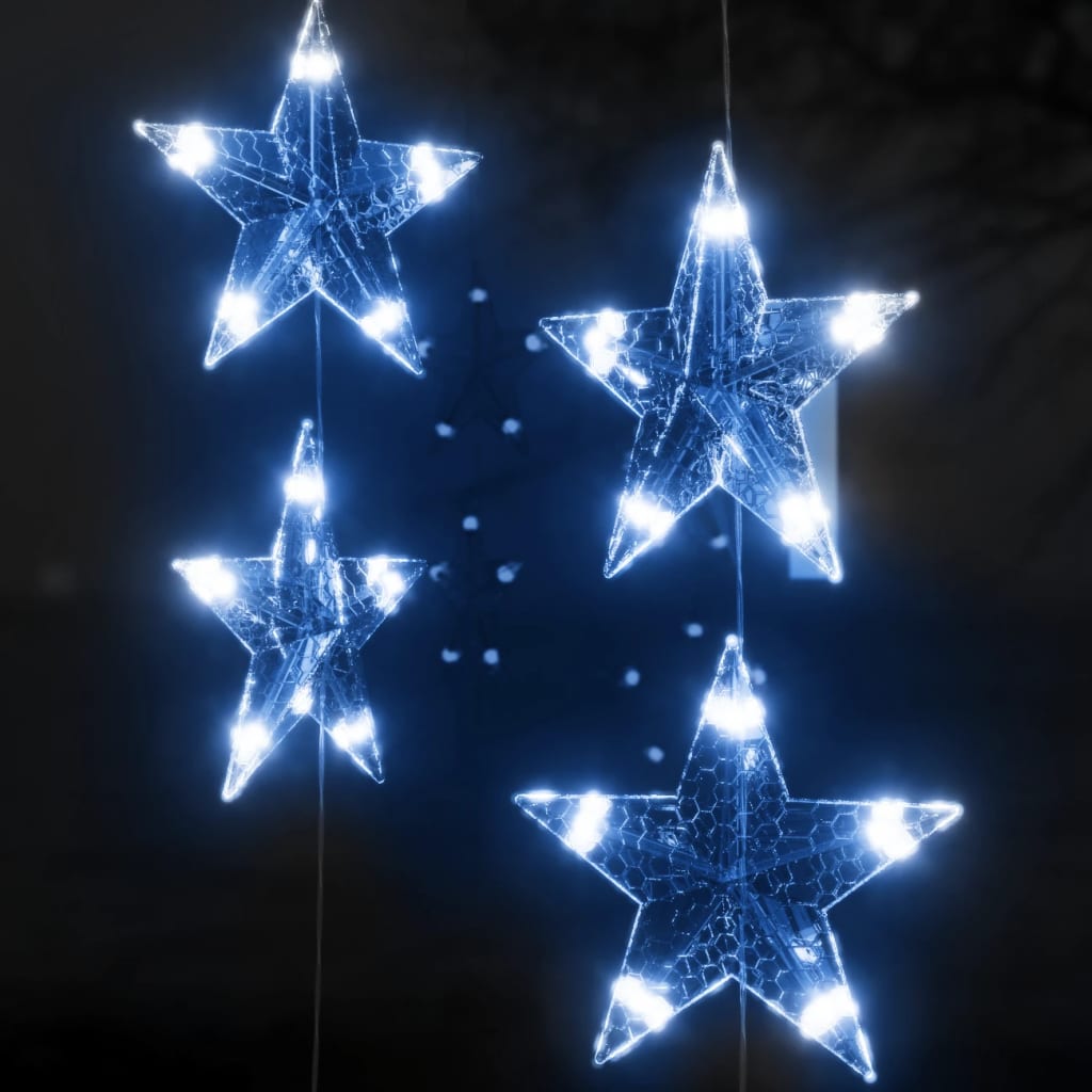 vidaXL LED-valguskardin tähtedega, 500 LEDi, sinine, 8 funktsiooni